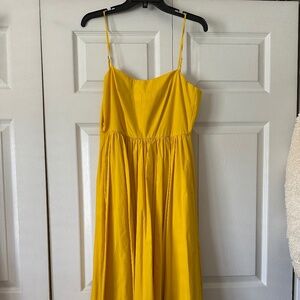 JCrew yellow poplin midi